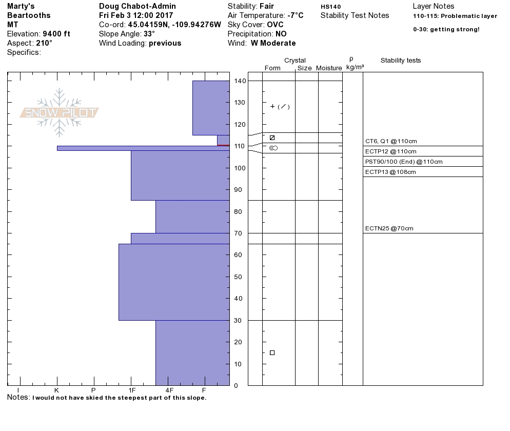 Marty's Snowpit Profile