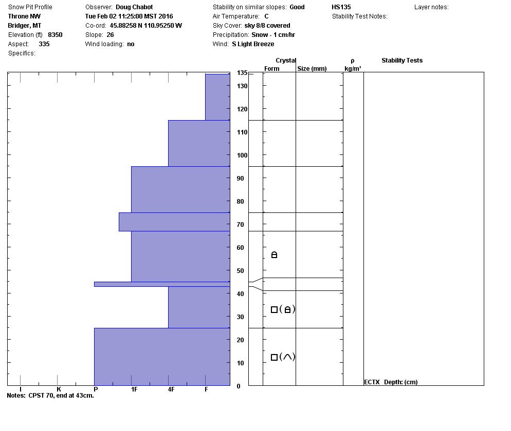 Throne NW Snowpit Profile